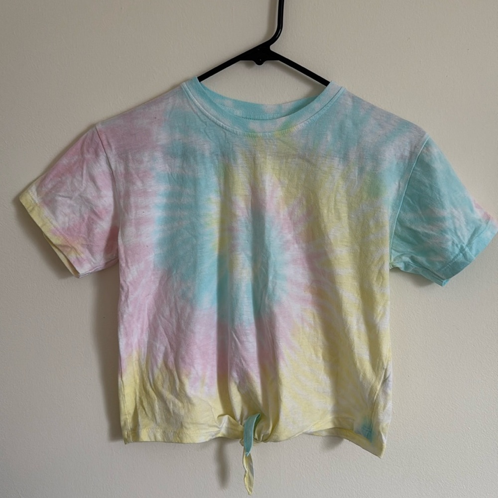 Cropped, tie-die T-shirt, size small, front tie